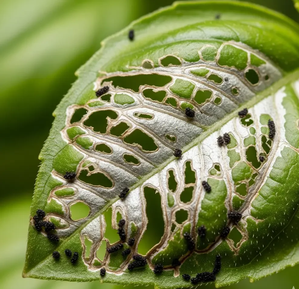 Root aphid infestation on hydroponic roots | Blue-green aphids clustered with honeydew