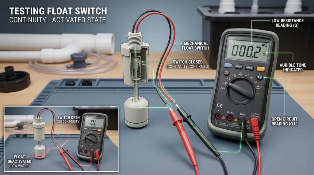 Optical Water Level Sensors vs Float Switches: 14 Testing a hydroponic mechanical float switch with a digital multimeter