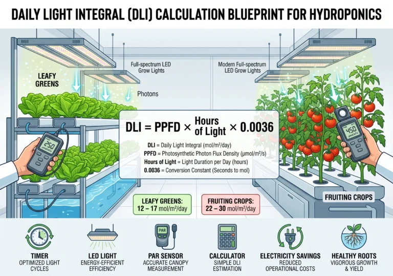 DLI Calculation Blueprint: Optimizing Daily Light Integral for Hydroponic Yields