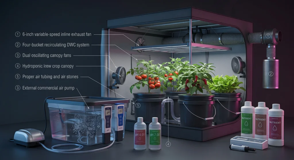 4x4 High Yield Hydroponic Rig Complete Equipment Blueprint