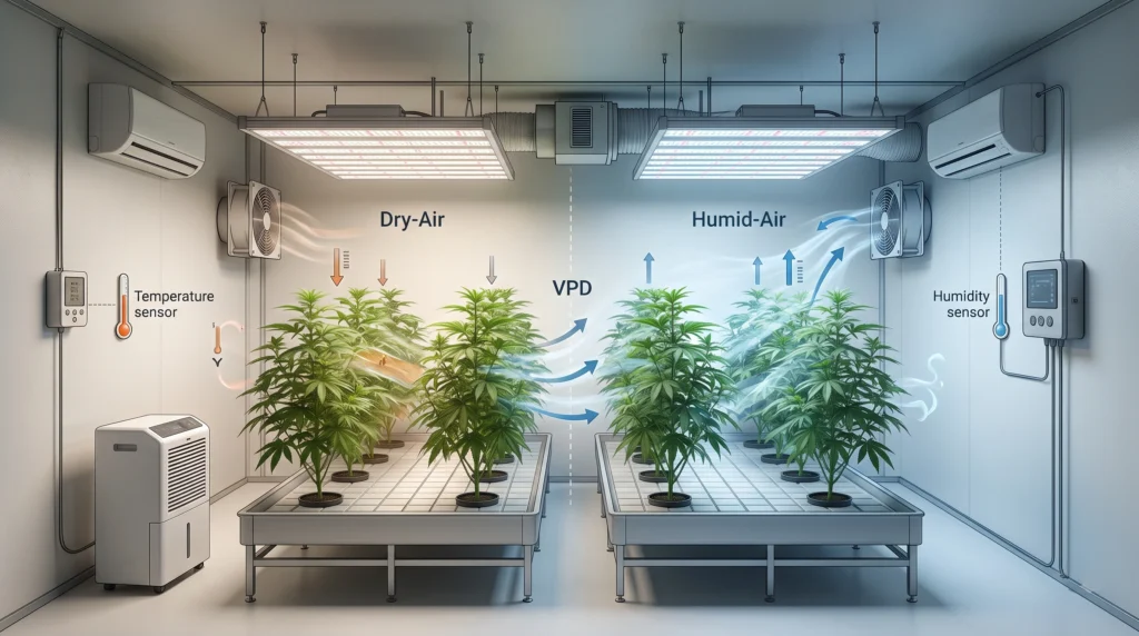 Advanced Hydroponic Systems Engineering and Design 5 Hydroponic VPD environmental control showing temperature humidity airflow and transpiration